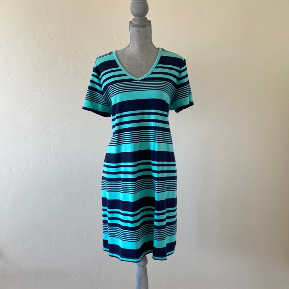 Karen Scott Striped V-Neck Dress